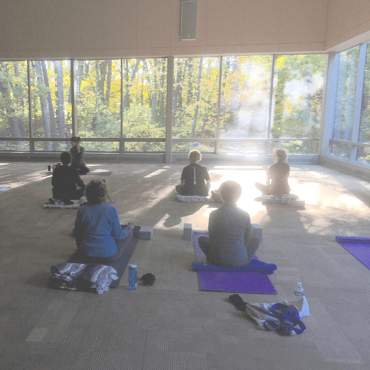 yoga class in community gathering space