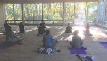 yoga class in community gathering space